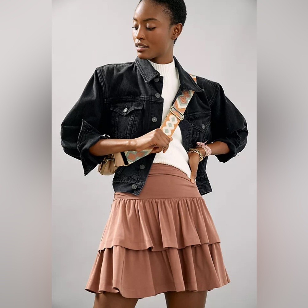 Maeve by Anthropologie Charla Tiered Mini Skirt